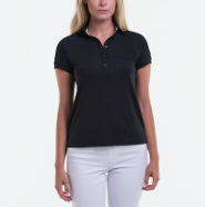 women's black polo