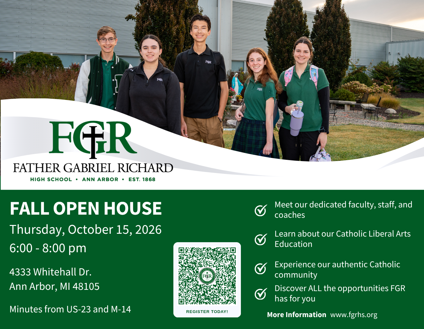 Fall Admissions Open House Information